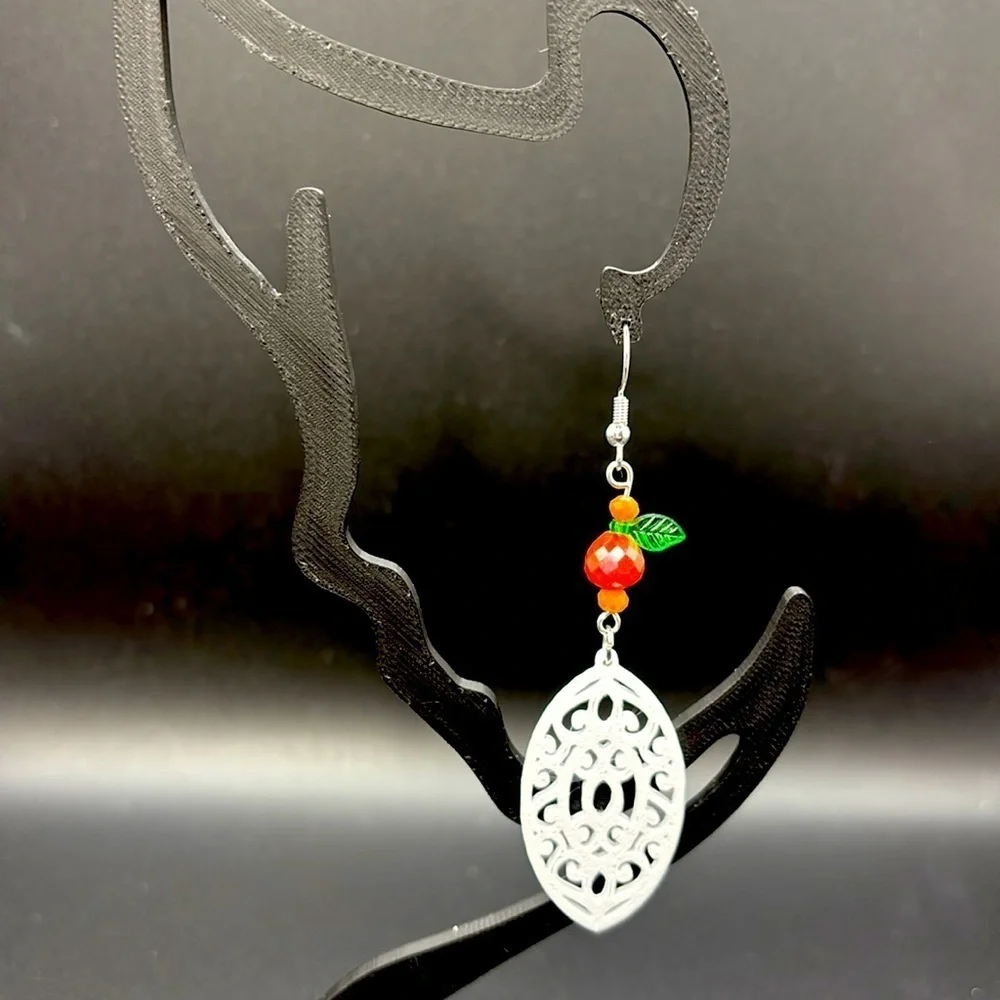 Orange Geometric Earrings